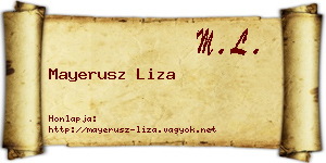 Mayerusz Liza névjegykártya